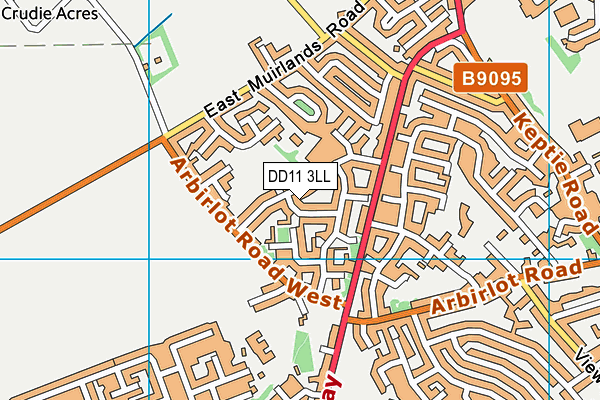 DD11 3LL map - OS VectorMap District (Ordnance Survey)