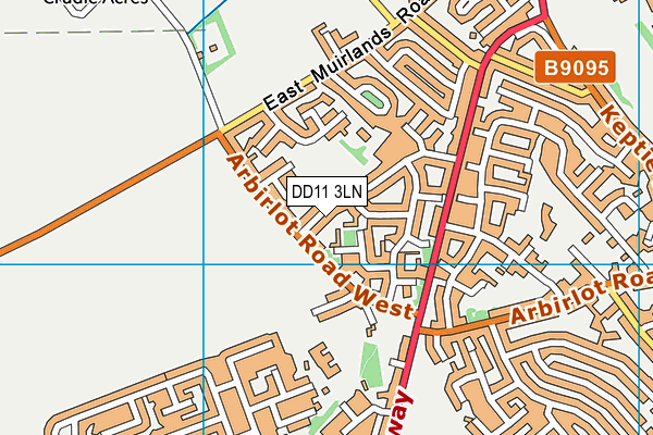 DD11 3LN map - OS VectorMap District (Ordnance Survey)