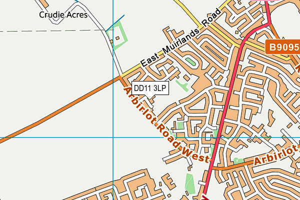 DD11 3LP map - OS VectorMap District (Ordnance Survey)