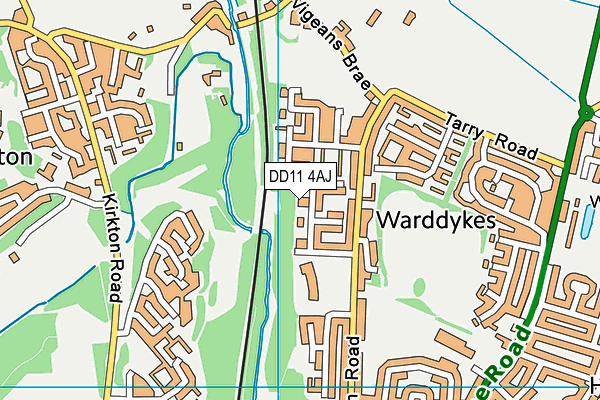 DD11 4AJ map - OS VectorMap District (Ordnance Survey)
