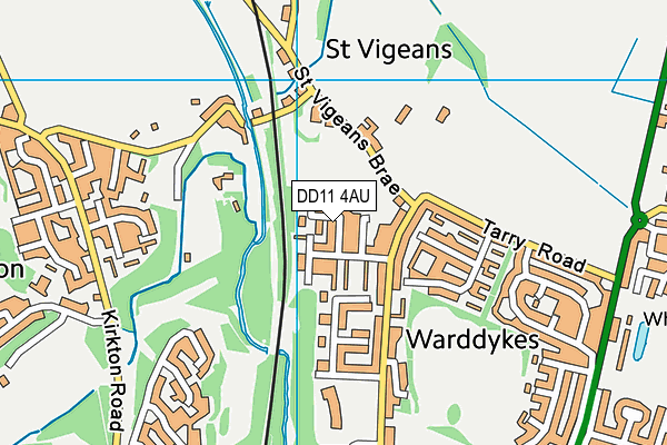 DD11 4AU map - OS VectorMap District (Ordnance Survey)
