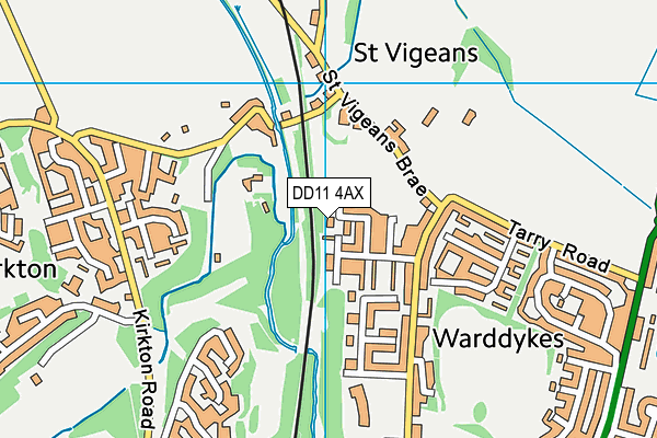 DD11 4AX map - OS VectorMap District (Ordnance Survey)