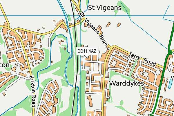 DD11 4AZ map - OS VectorMap District (Ordnance Survey)