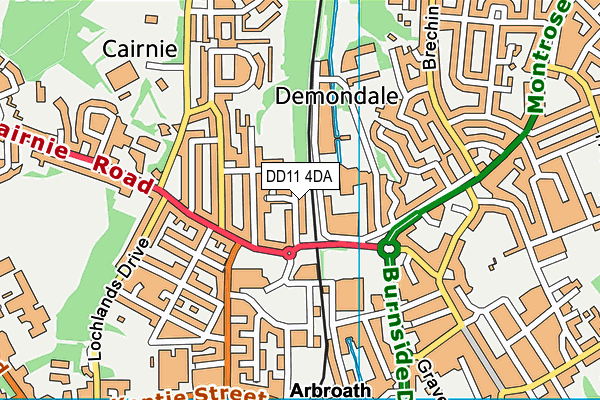 DD11 4DA map - OS VectorMap District (Ordnance Survey)