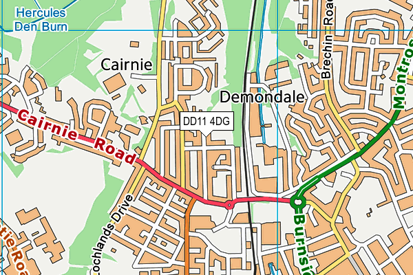 DD11 4DG map - OS VectorMap District (Ordnance Survey)