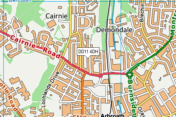 DD11 4DH map - OS VectorMap District (Ordnance Survey)