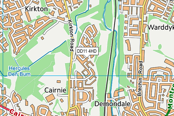 DD11 4HD map - OS VectorMap District (Ordnance Survey)