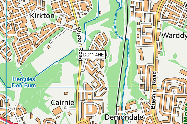 DD11 4HE map - OS VectorMap District (Ordnance Survey)