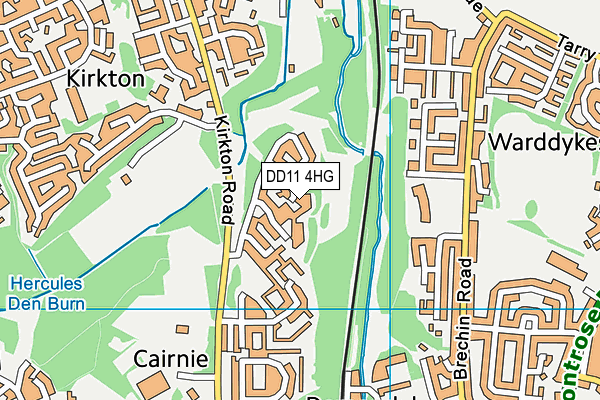 DD11 4HG map - OS VectorMap District (Ordnance Survey)