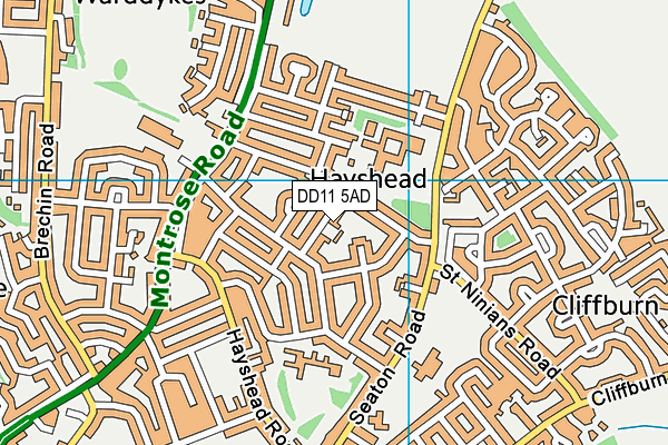 DD11 5AD map - OS VectorMap District (Ordnance Survey)