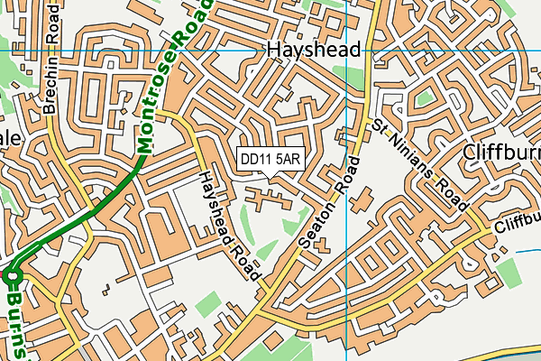 DD11 5AR map - OS VectorMap District (Ordnance Survey)