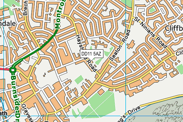 DD11 5AZ map - OS VectorMap District (Ordnance Survey)