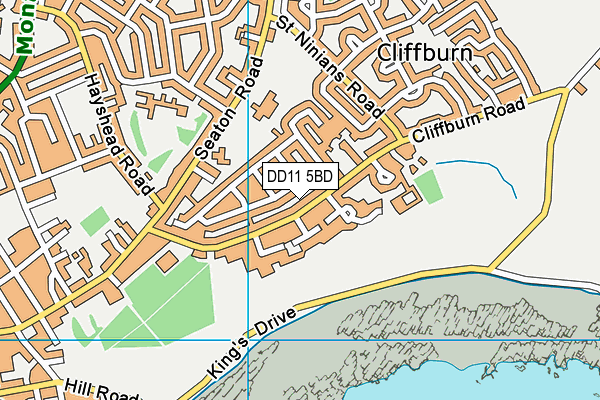 DD11 5BD map - OS VectorMap District (Ordnance Survey)