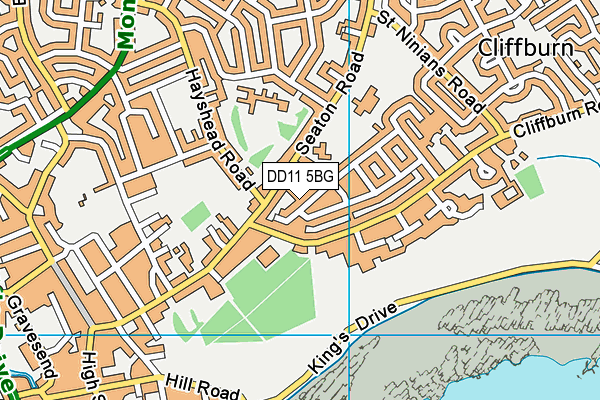 DD11 5BG map - OS VectorMap District (Ordnance Survey)