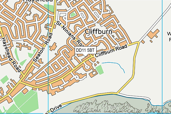 DD11 5BT map - OS VectorMap District (Ordnance Survey)
