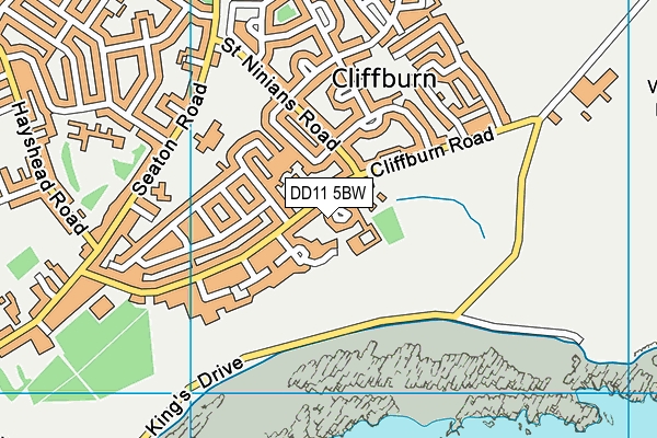 DD11 5BW map - OS VectorMap District (Ordnance Survey)