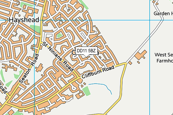 DD11 5BZ map - OS VectorMap District (Ordnance Survey)