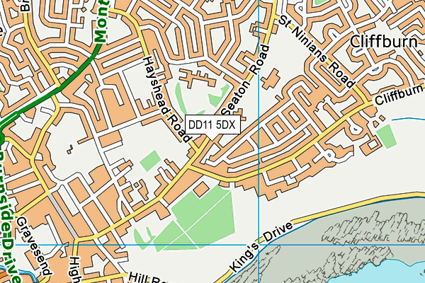 DD11 5DX map - OS VectorMap District (Ordnance Survey)