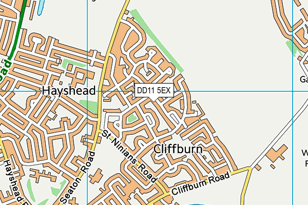 DD11 5EX map - OS VectorMap District (Ordnance Survey)