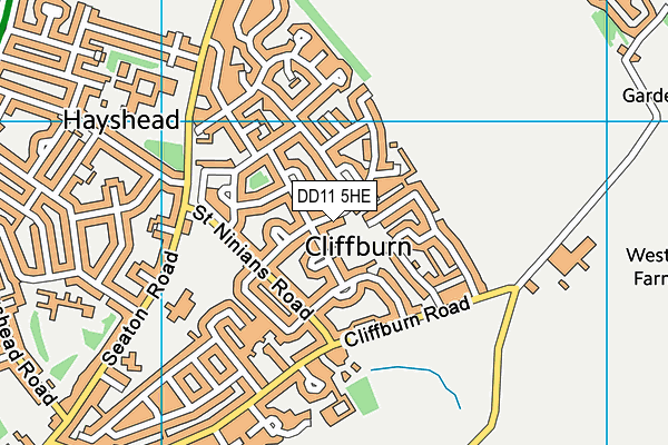 DD11 5HE map - OS VectorMap District (Ordnance Survey)