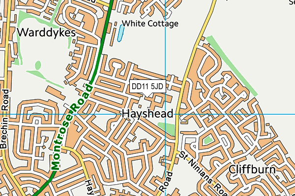 DD11 5JD map - OS VectorMap District (Ordnance Survey)