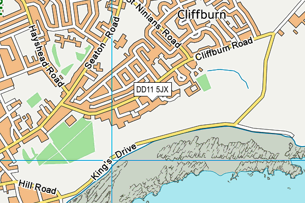 DD11 5JX map - OS VectorMap District (Ordnance Survey)
