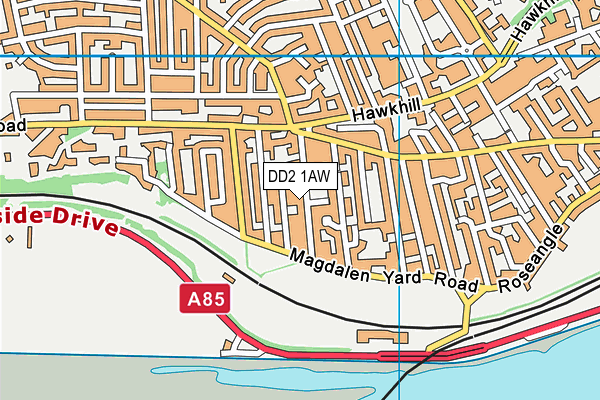 DD2 1AW map - OS VectorMap District (Ordnance Survey)