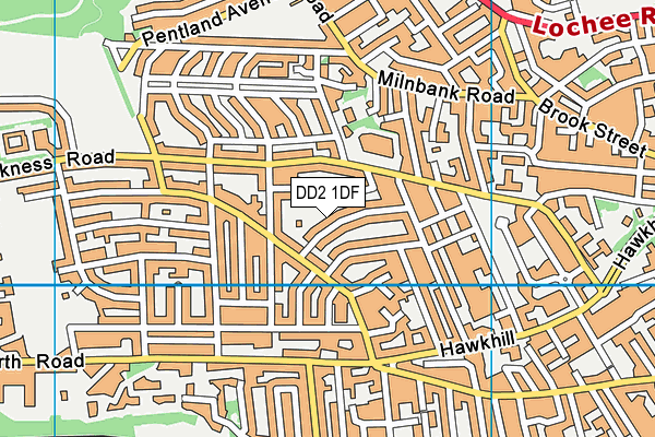 DD2 1DF map - OS VectorMap District (Ordnance Survey)