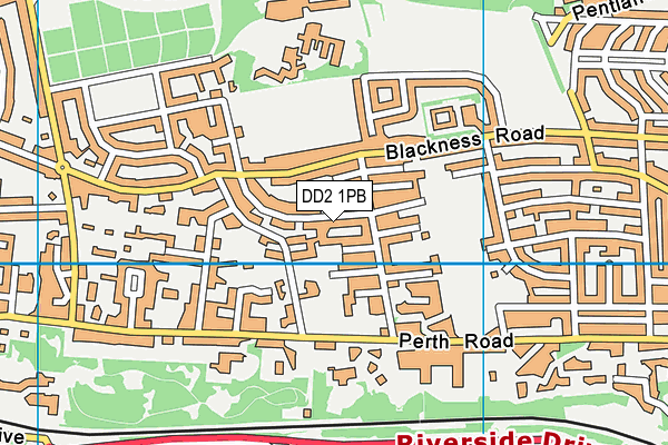 DD2 1PB map - OS VectorMap District (Ordnance Survey)