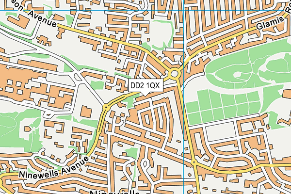 DD2 1QX map - OS VectorMap District (Ordnance Survey)