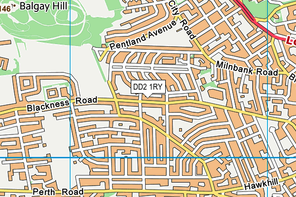 DD2 1RY map - OS VectorMap District (Ordnance Survey)