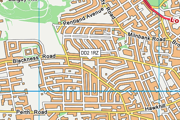 DD2 1RZ map - OS VectorMap District (Ordnance Survey)