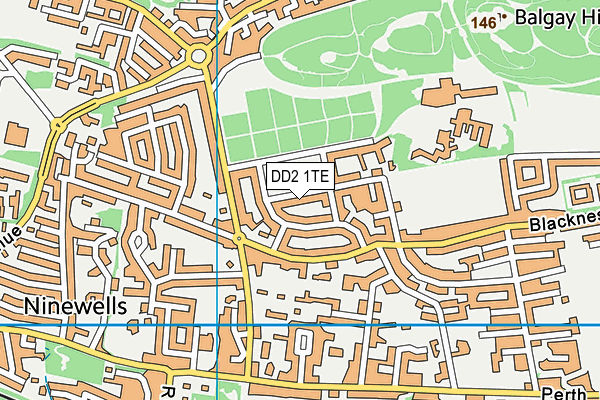 DD2 1TE map - OS VectorMap District (Ordnance Survey)