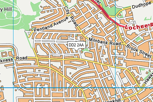 DD2 2AA map - OS VectorMap District (Ordnance Survey)