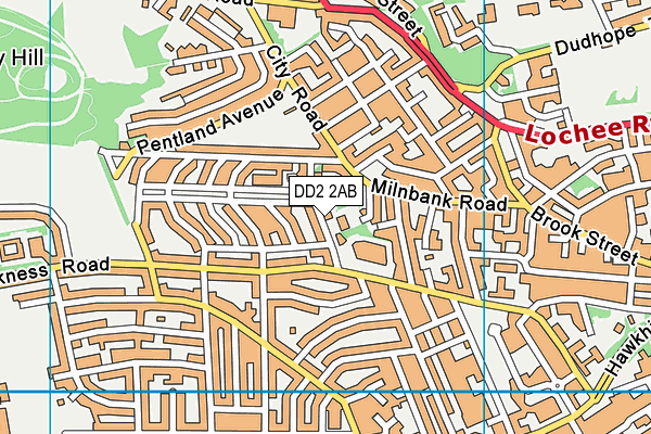 DD2 2AB map - OS VectorMap District (Ordnance Survey)