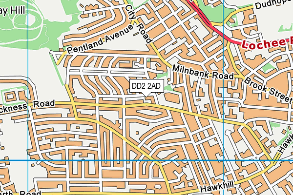 DD2 2AD map - OS VectorMap District (Ordnance Survey)