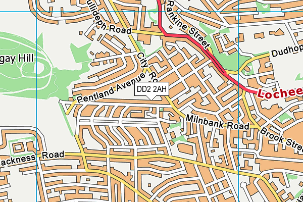 DD2 2AH map - OS VectorMap District (Ordnance Survey)