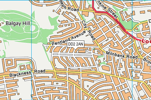DD2 2AN map - OS VectorMap District (Ordnance Survey)