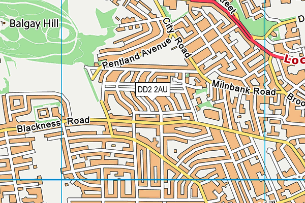 DD2 2AU map - OS VectorMap District (Ordnance Survey)