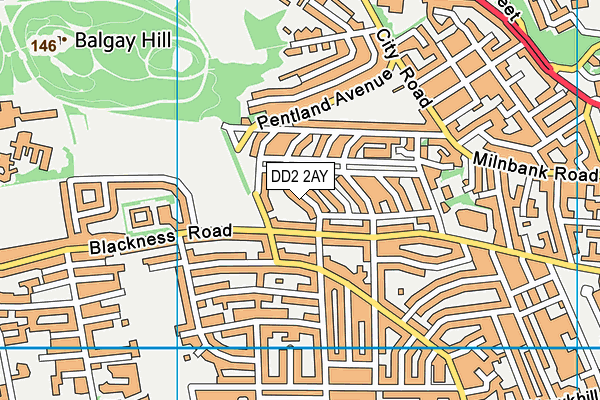 DD2 2AY map - OS VectorMap District (Ordnance Survey)