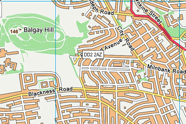 DD2 2AZ map - OS VectorMap District (Ordnance Survey)