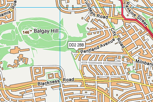 DD2 2BB map - OS VectorMap District (Ordnance Survey)