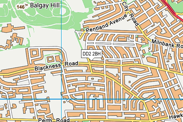 DD2 2BH map - OS VectorMap District (Ordnance Survey)