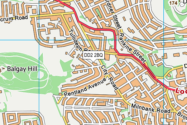 DD2 2BQ map - OS VectorMap District (Ordnance Survey)
