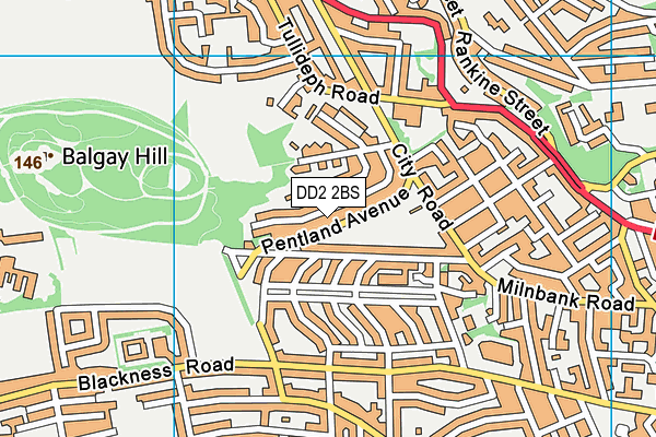 DD2 2BS map - OS VectorMap District (Ordnance Survey)