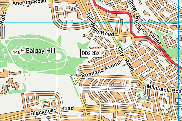 DD2 2BX map - OS VectorMap District (Ordnance Survey)