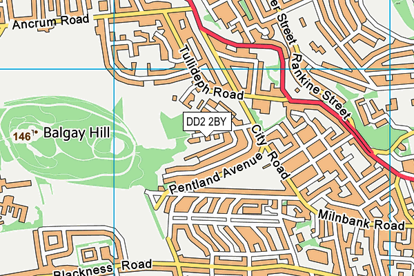 DD2 2BY map - OS VectorMap District (Ordnance Survey)