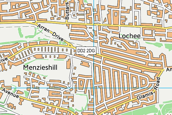 DD2 2DG map - OS VectorMap District (Ordnance Survey)
