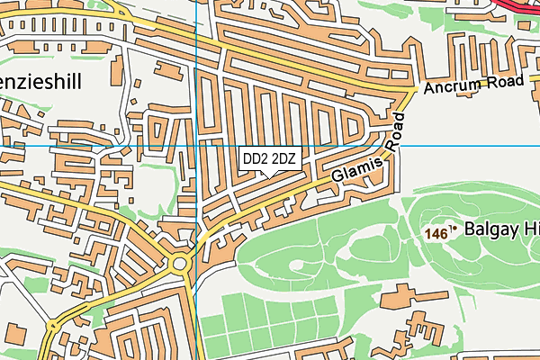 DD2 2DZ map - OS VectorMap District (Ordnance Survey)