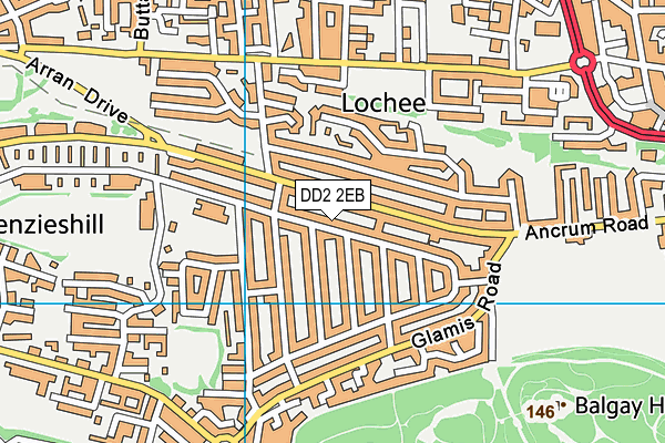 DD2 2EB map - OS VectorMap District (Ordnance Survey)